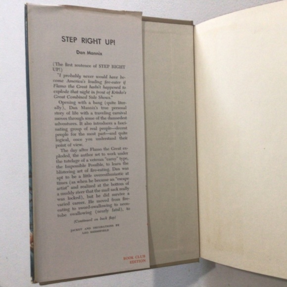Step Right Up! by Dan Mannix Vintage Hardcover Book - Picture 2 of 7